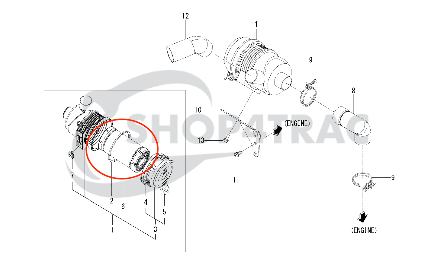 Luchtfilter Iseki TM3160 - TM3247 |  TM15 - TM17 | TH16 - TH205 | SGR19 - SXG22 | TXG | MF1205 - MF1520 | Agco | Challenger - 4