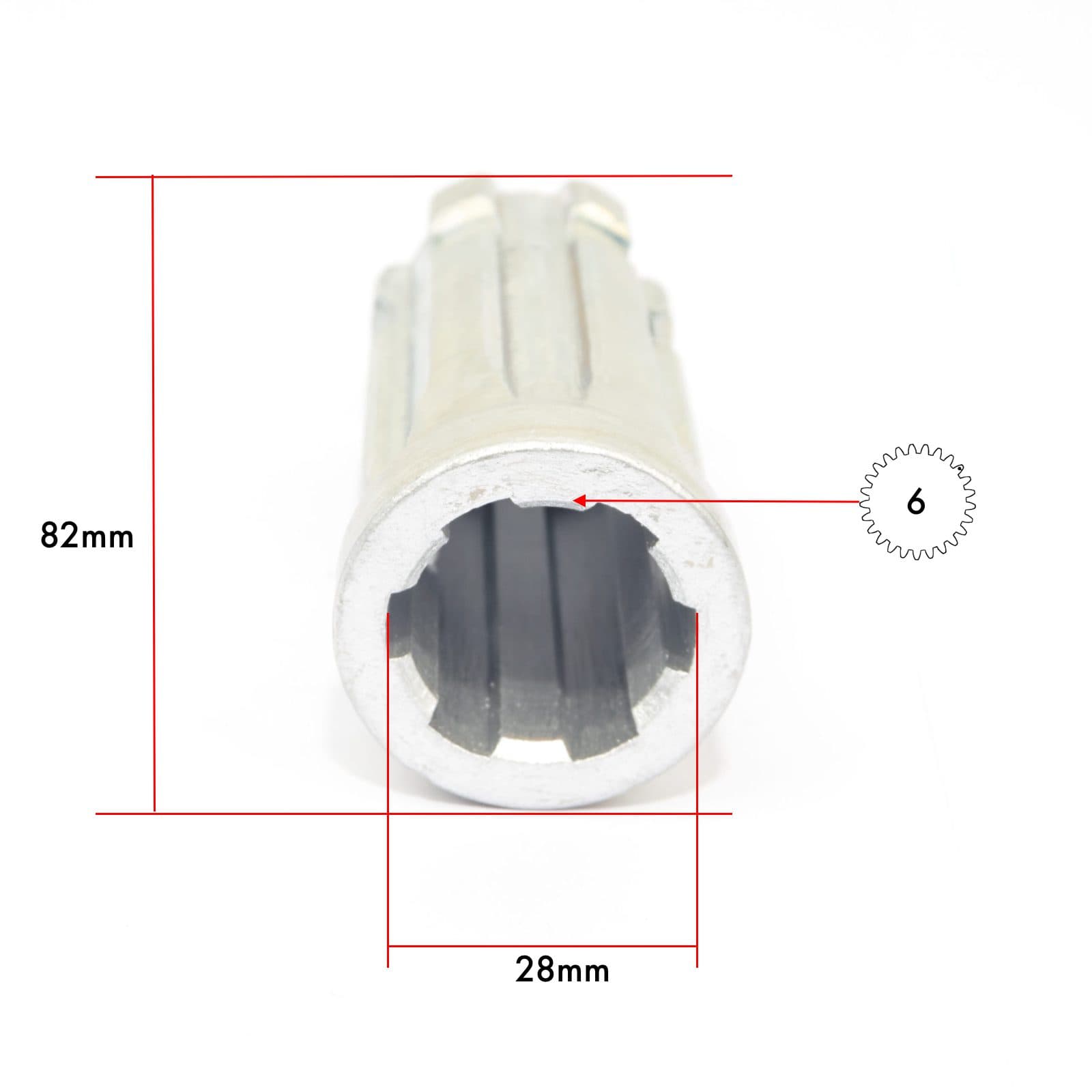 PTO aftakas verloopstuk | adapter 1” 1/8 (6 spline) naar 1” 3/8 (6 spline) - 2