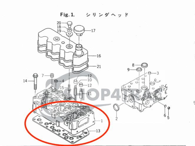Koppakking Iseki Landhope TU180 - Tu205 | TU320 | Shop4Trac