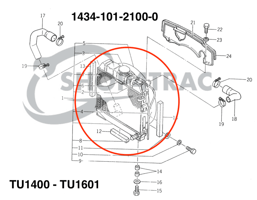 Radiateur Iseki TU 1400-1600 | TX1410-2160 | Shop4Trac
