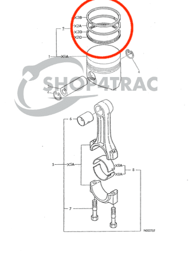 Zuigerveren Yanmar F15 en YM | 3T72 motor | Shop4Trac