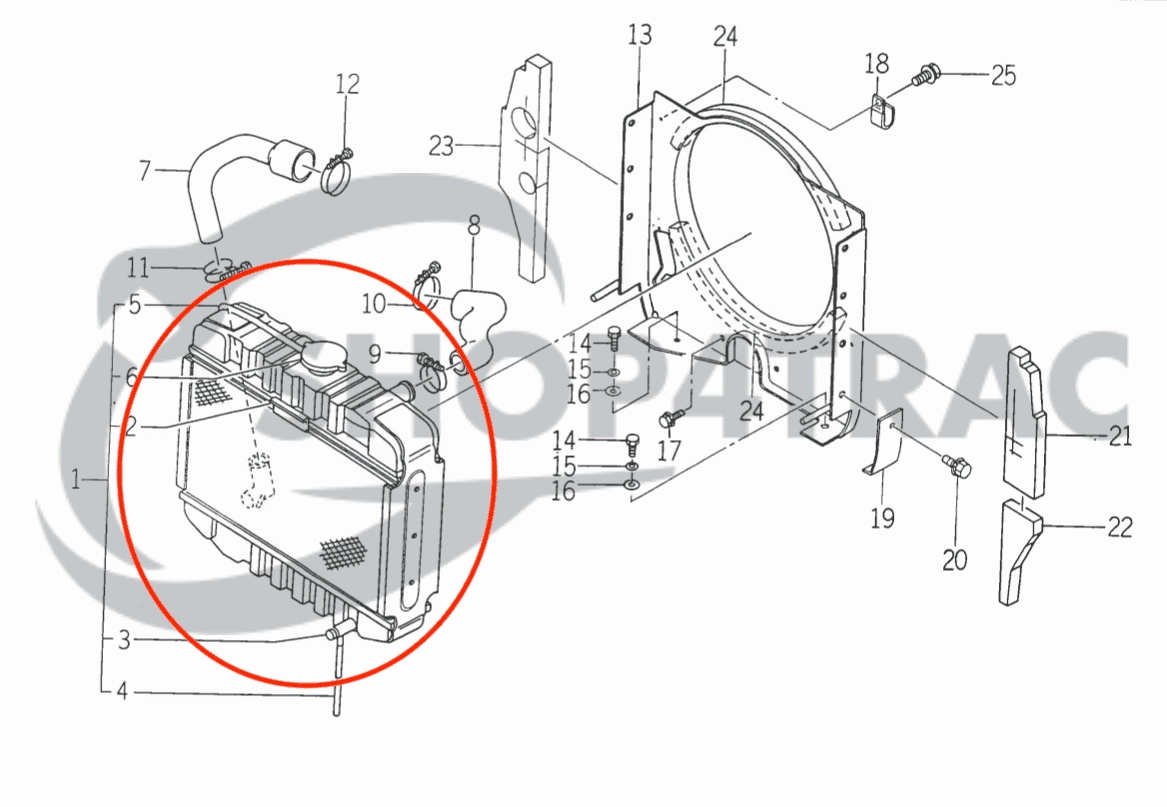 Radiateur Iseki Landhope TU120-177 | Shop4Trac