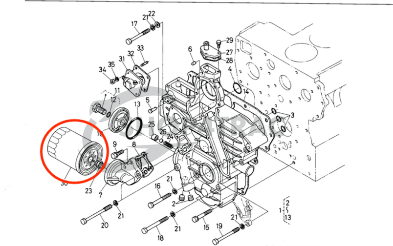 Motoroliefilter | Kubota GL | GT | KL | Shibaura | Hinomoto | Antonio Carraro | Giani - 3