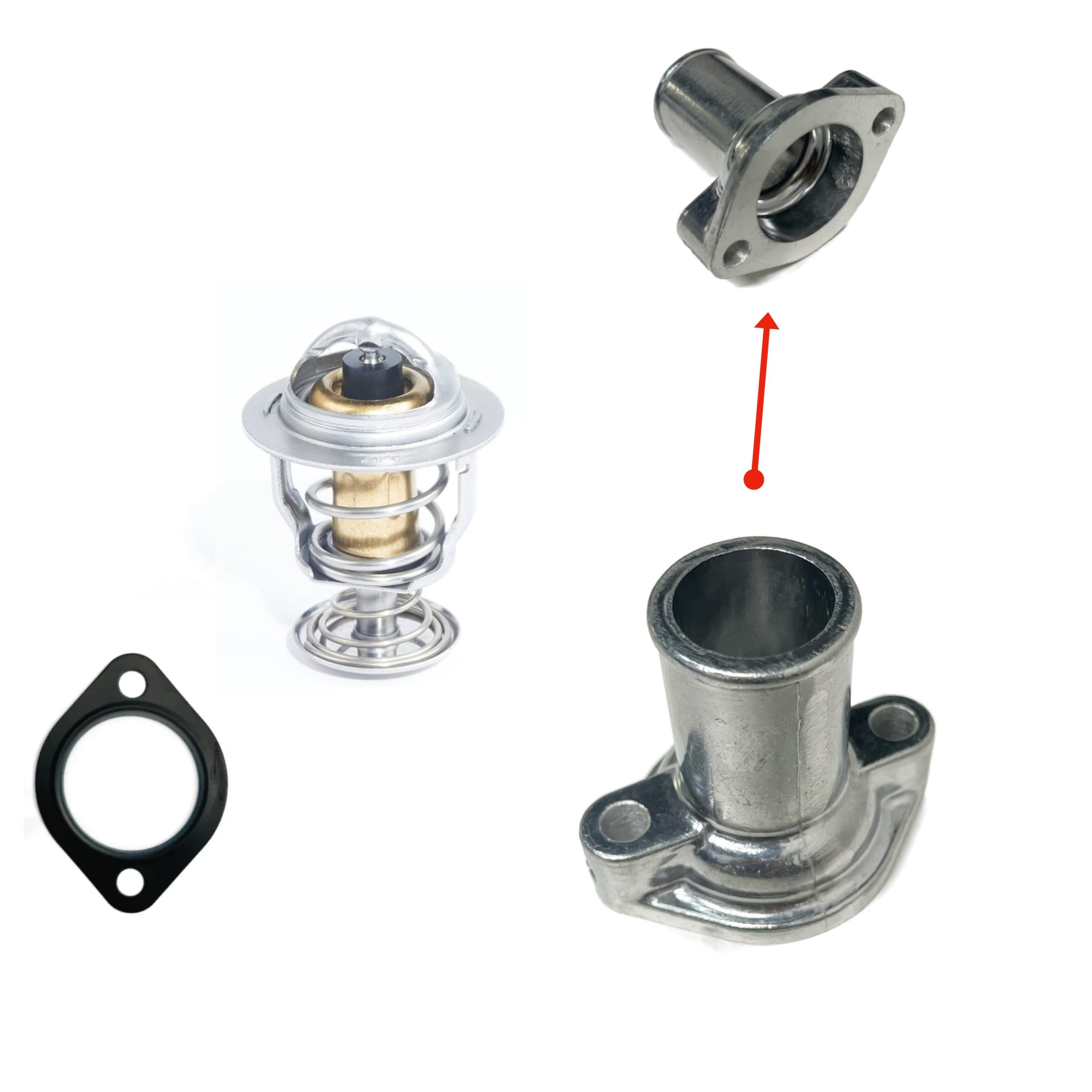 Thermostat housing | connection to coolant hose Kubota D750 - D950 | D1100 - D1402 | V1502 - V2203 | D1703