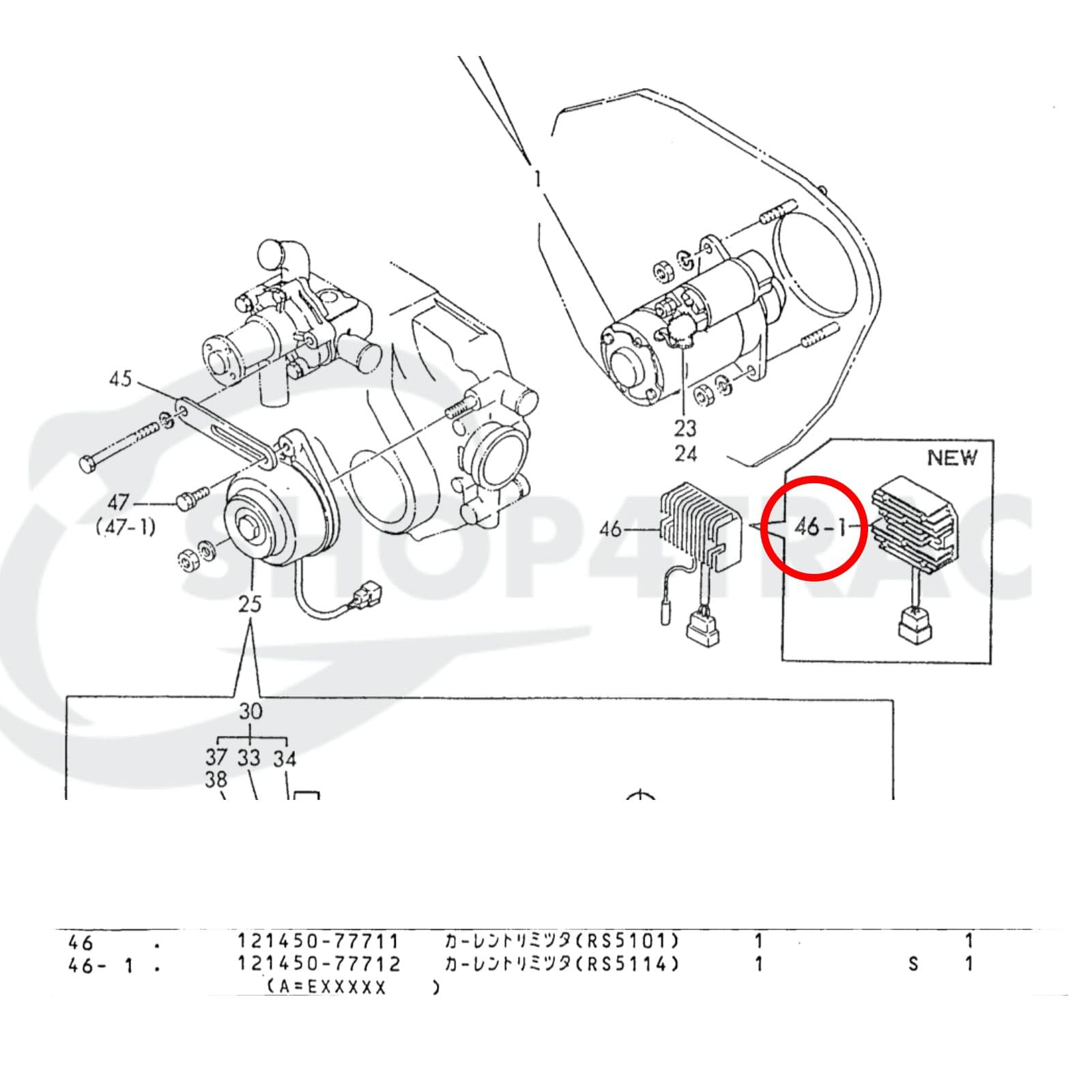 Spanningsregelaar Kubota | Yanmar | Hinomoto | 6 plugs | Shop4Trac