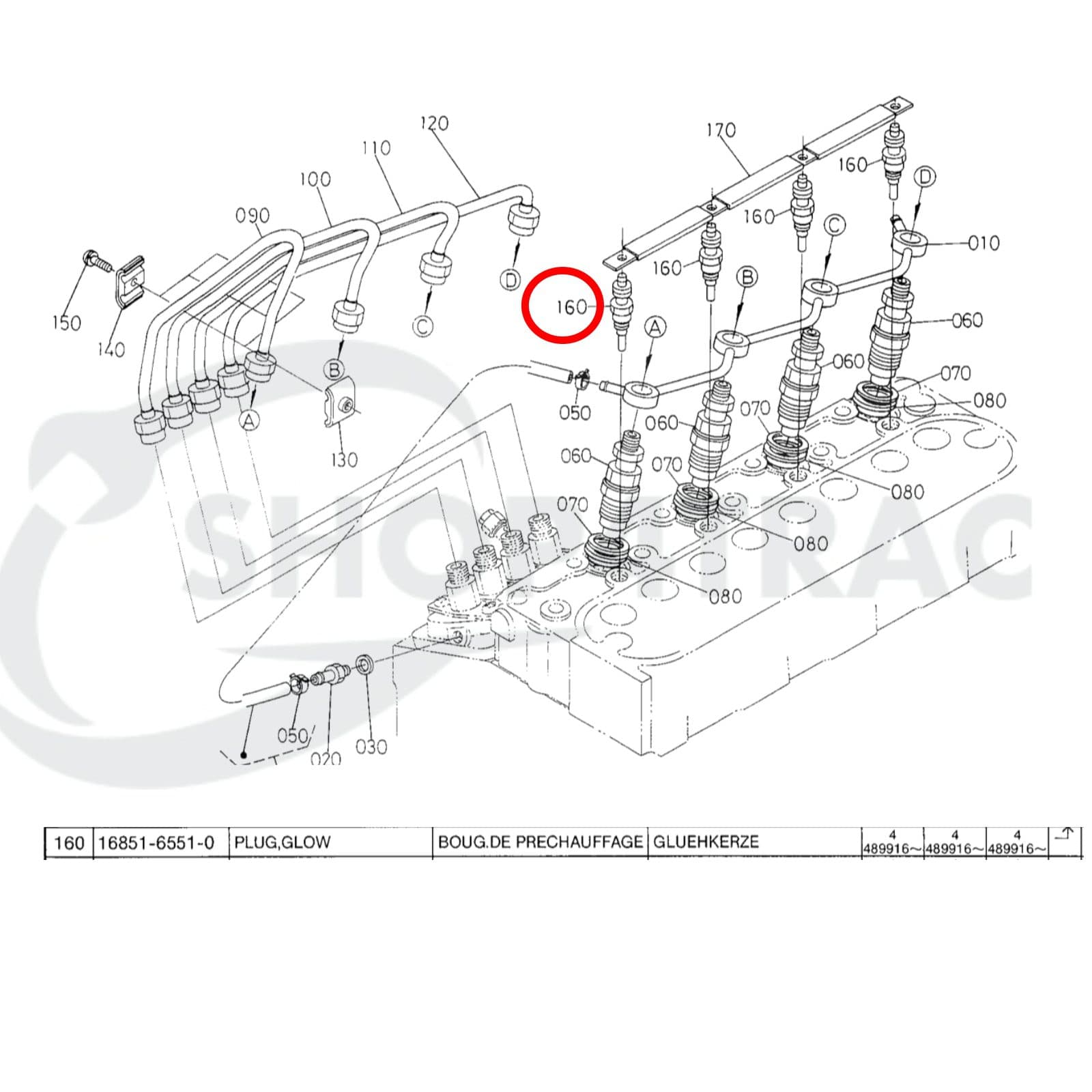 Gloeibougie | Gloeispiraal Kubota Z482 | V1405 | V1505 | V1903 | D662 | D722 | D905 | D1105 | Shop4Trac