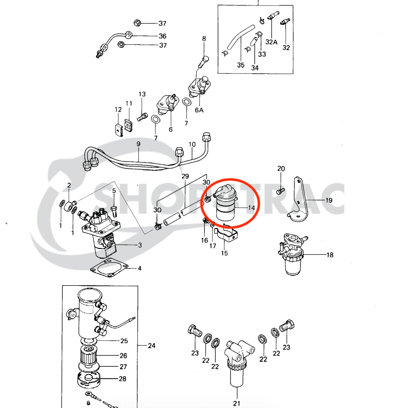 Universeel brandstoffilter Solis | Iseki | Kubota | Yanmar | Pel job | Gianni | MF - 2