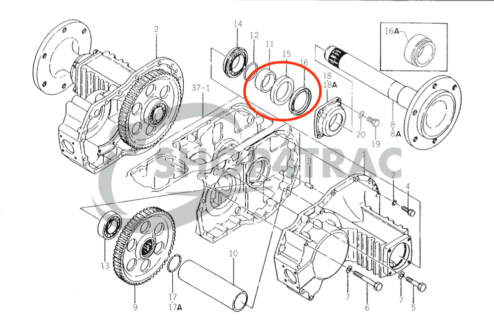 Achteras seal Bolens | Iseki TL | keerring TL2100, TL2300, TL2500, TL2700 | Shop4Trac