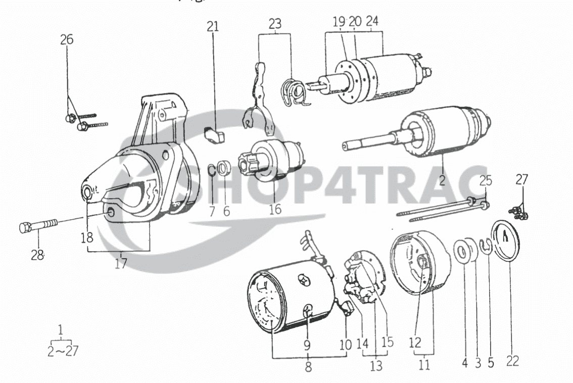 Startmotor Iseki TM- TXG - SF | E3100-3112 | 228000-8160 | Shop4Trac