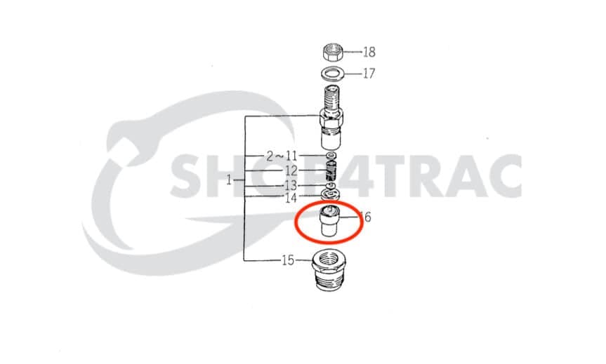 Verstuiver nozzle Iseki E374 - E383 - E390 - E393 | E3CD-T | TM15 | TK538 | TH4260 | TF | TM215 - 4