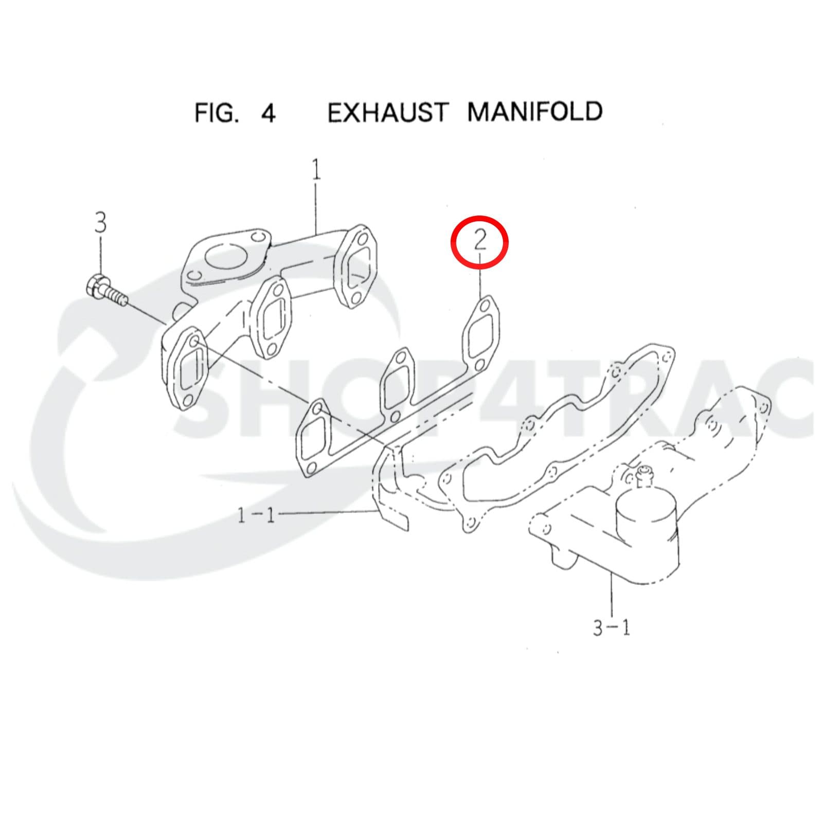 Uitlaatspruitstukpakking Iseki | E3CE | E3CD | E3CF | E3CG | Shop4Trac