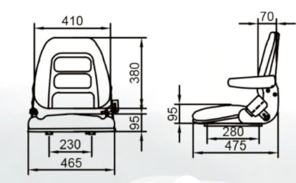 Tractorstoel | heftruckstoel | verstelbare rugleuning - 6