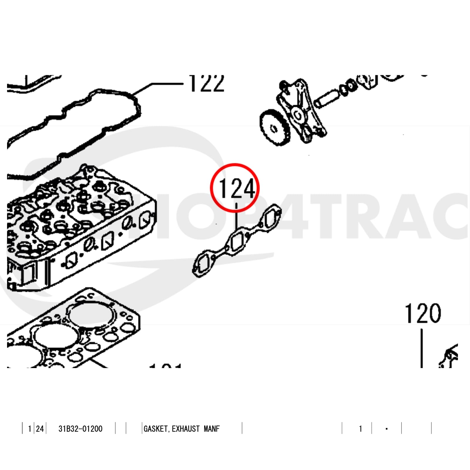 Uitlaatspruitstukpakking Mitsubishi S3L | S3L2 - 2