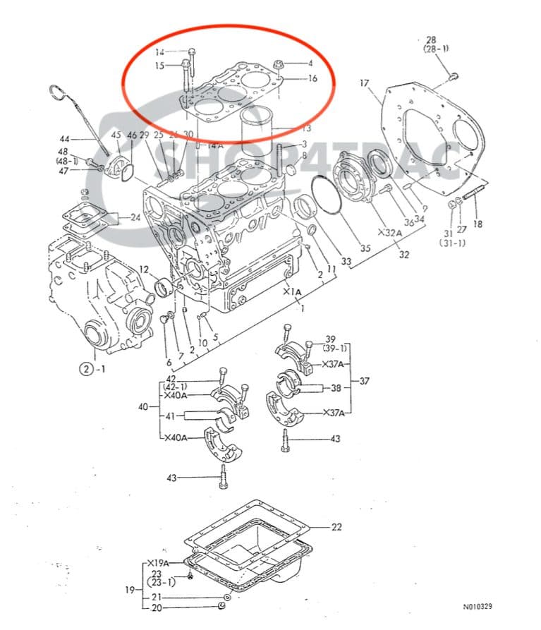Head gasket Yanmar YM1301 | F13 - F14 | 3T70B-N | Shop4Trac