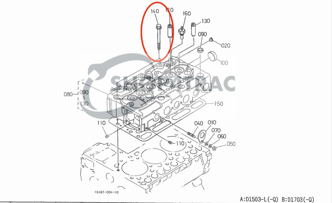 cilinderkopbout | kopbout Kubota | Zen-noh | Shop4Trac