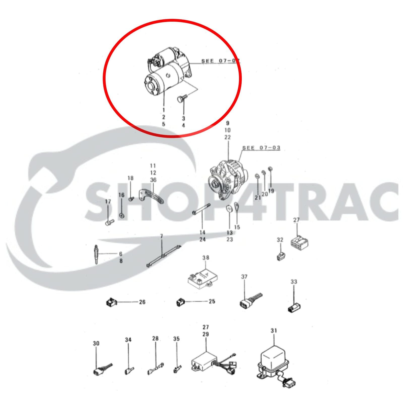 Startmotor Mitsubishi L2A | L2E | L3E | L3C | Mitsubishi Marine | Shop4Trac