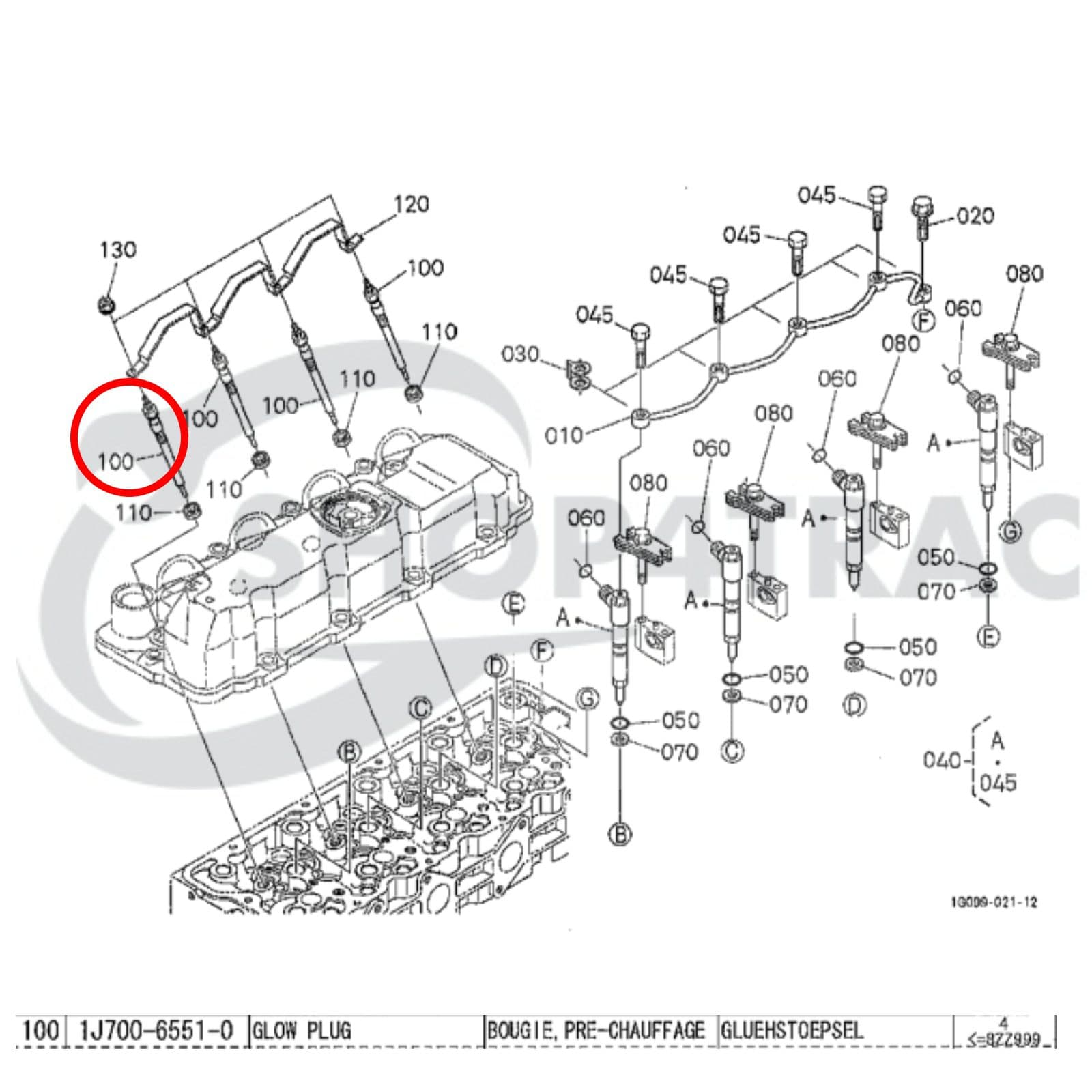 Gloeibougie | Gloeispiraal Kubota V2607 | V2607-DI Motor | Bobcat T190 | Shop4Trac