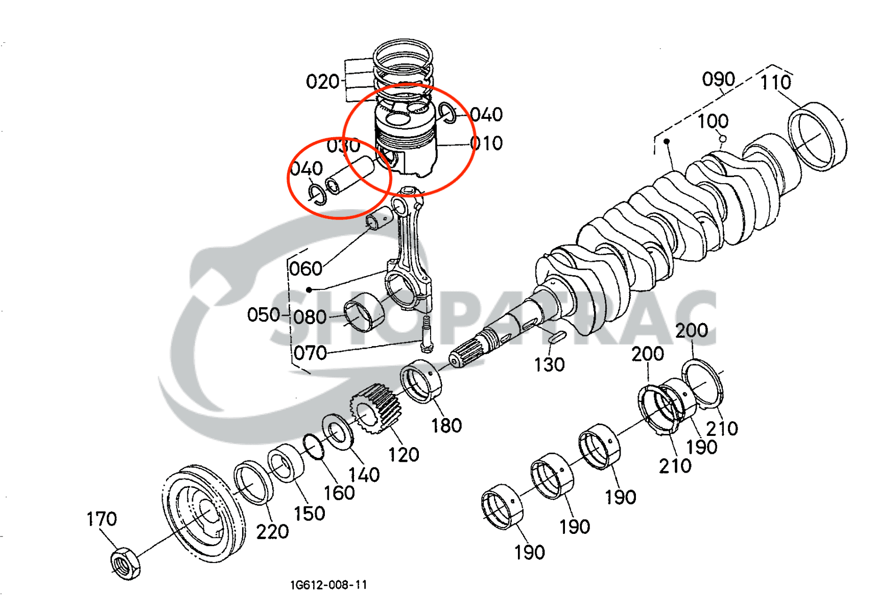 Zuiger D1403 | V1903 | V1903-B | V1903E | 4D80 | Shop4Trac