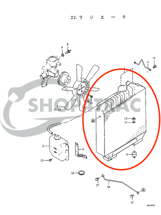 Radiateur Yanmar F20 - F255 | FX20 - FX255 | Shop4Trac