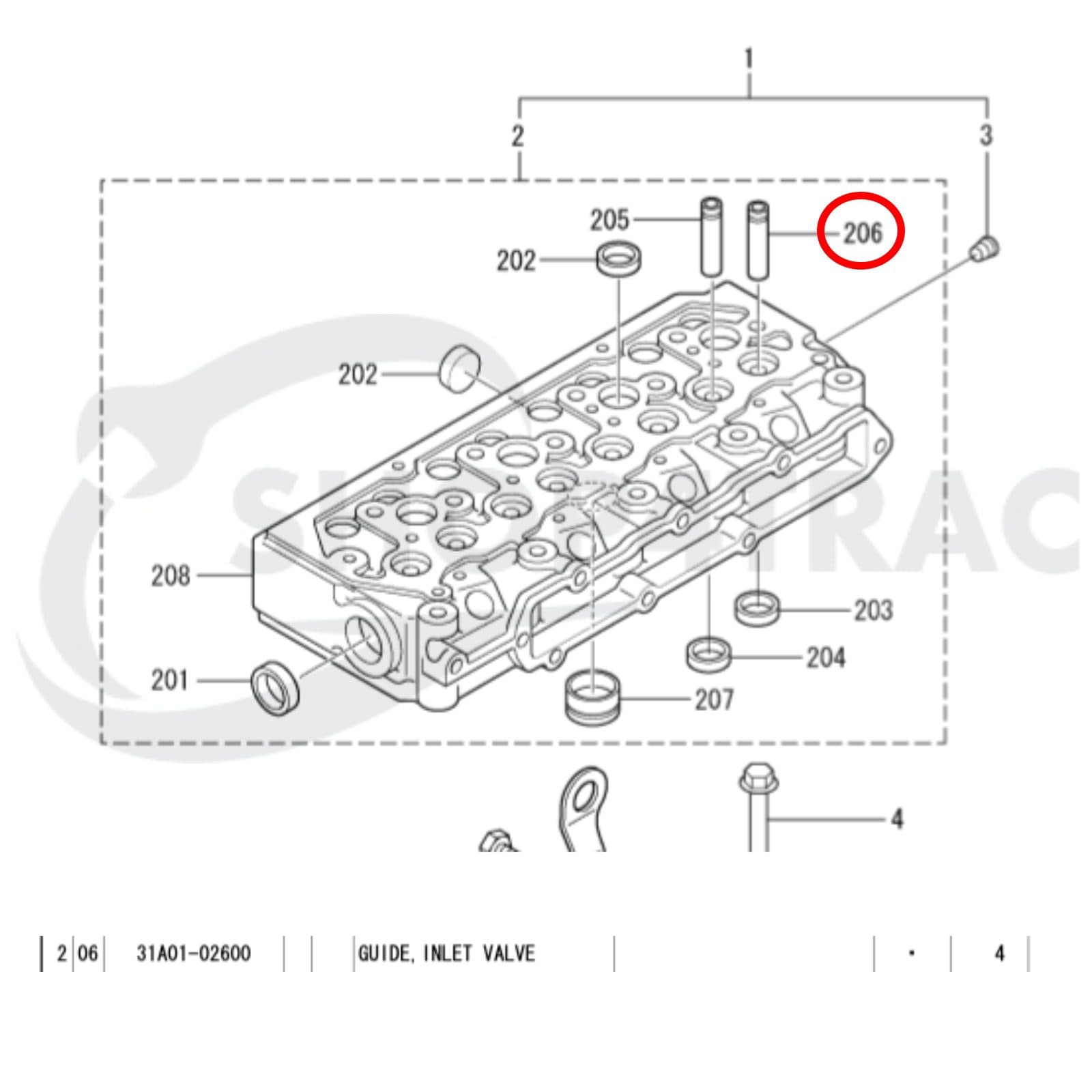 Klepgeleider Mitsubishi Inlaat S3L | S4L | S3L2 | S4L2 - 2