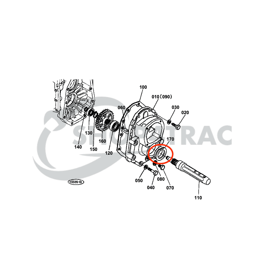 Achteraskeerring | Steekas keerring Kubota B4200 - B5100 |  GB16 - GB20 - 2