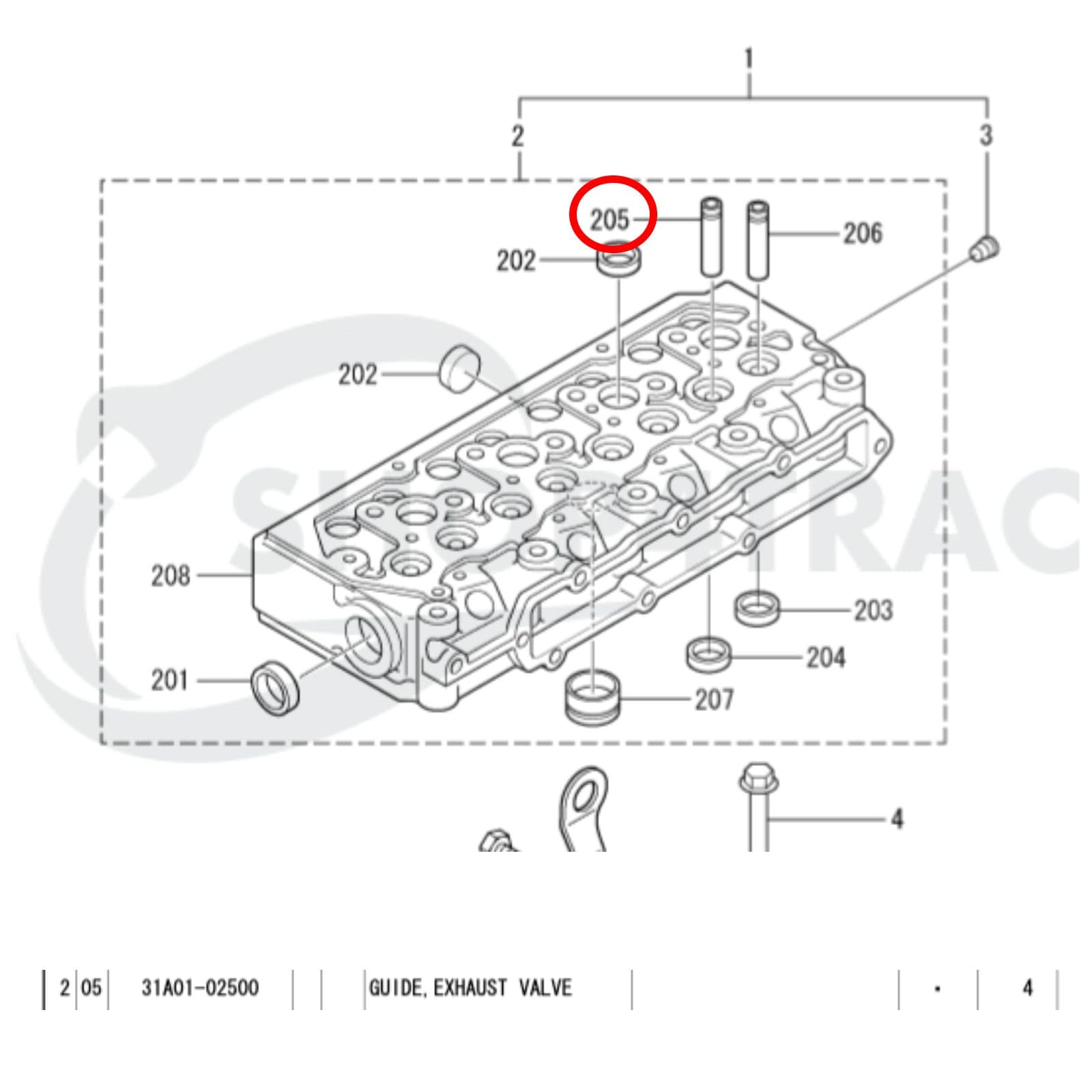 Klepgeleider Mitsubishi Uitlaat S3L | S4L | S3L2 | S4L2 - 2
