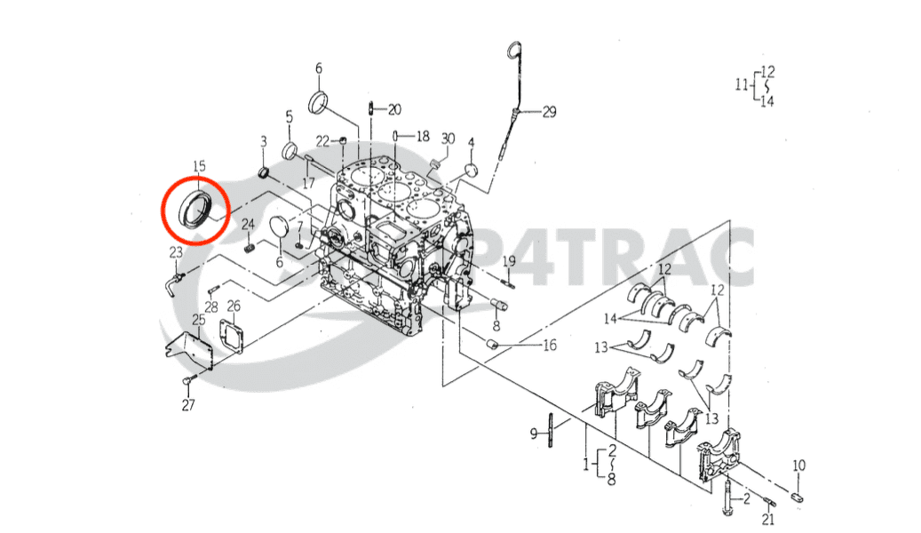 Crankshaft seal rear E3CC | E3CD | E3CD-T | E3CE | E3DF | E4CG