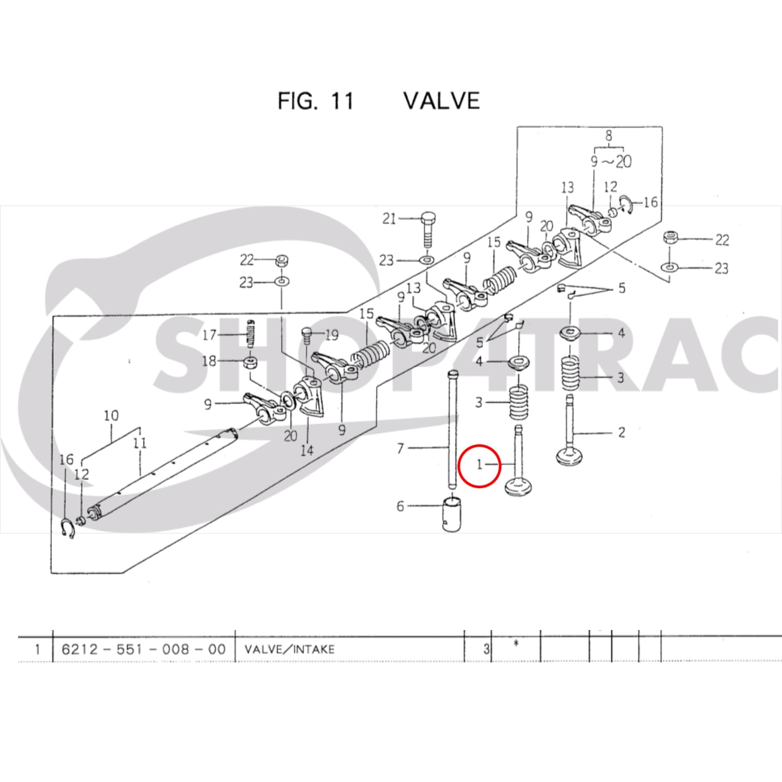 Intake Valve ISEKI engine E3CD | E3CE | E3CF | Original part | OEM