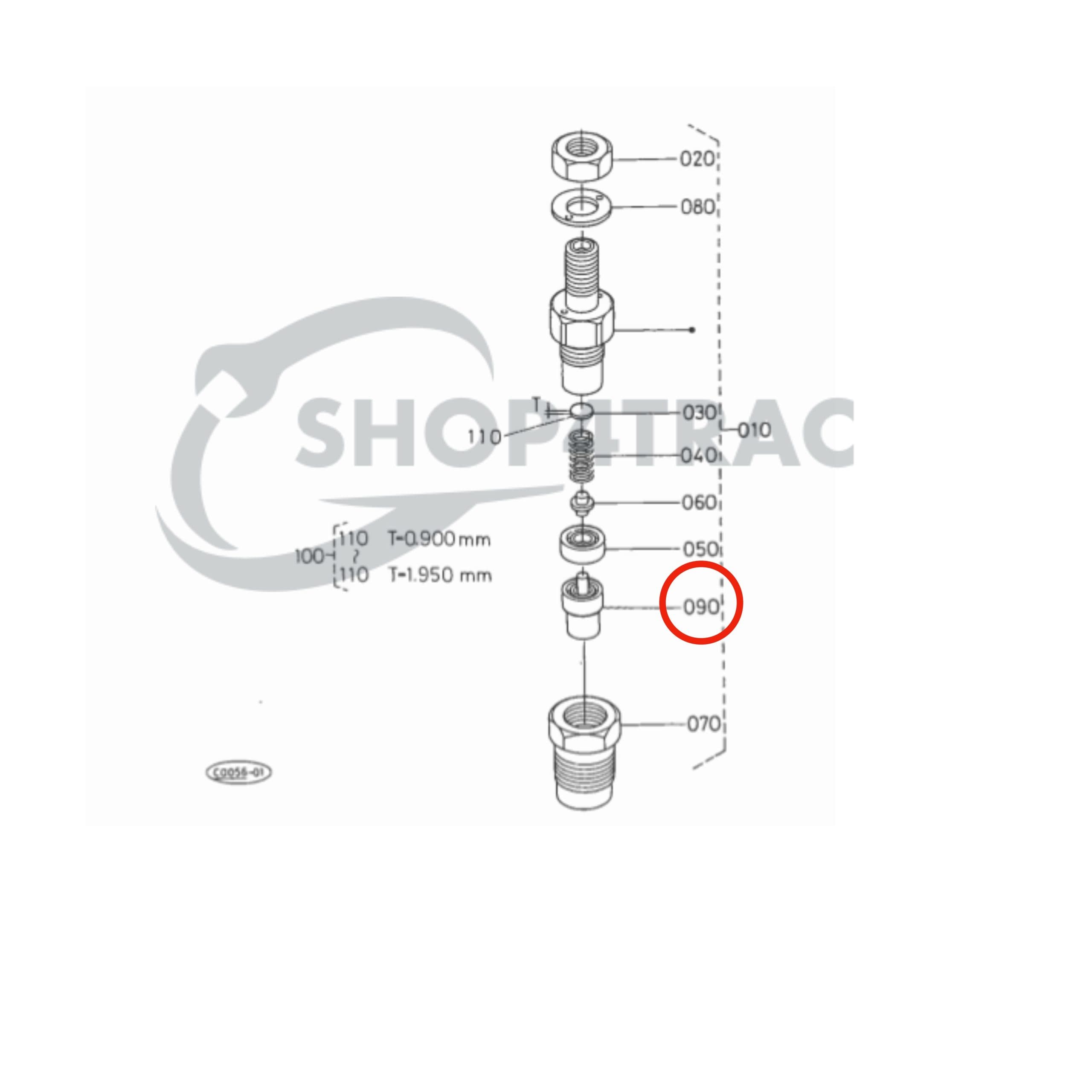 Fuel Injector nozzle Kubota D1403 | D1463 - D1703 - V2003 - V2203 | Hinomoto | Terex | DN0PD80 | Giant | Doosan - 2
