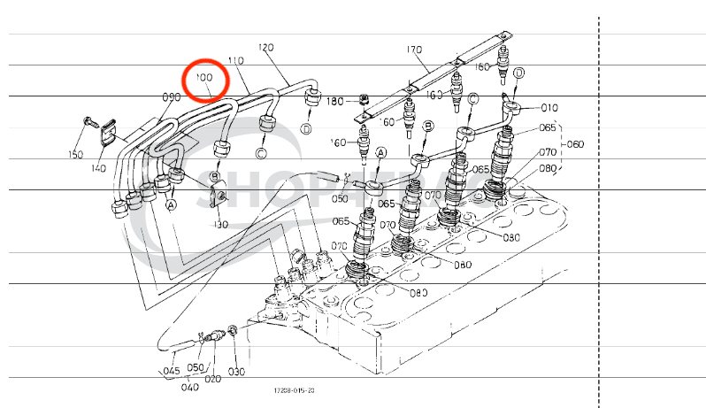 Injectieleiding | Drukleiding Kubota V1305 | V1505 | D1005 | D1105 - 2