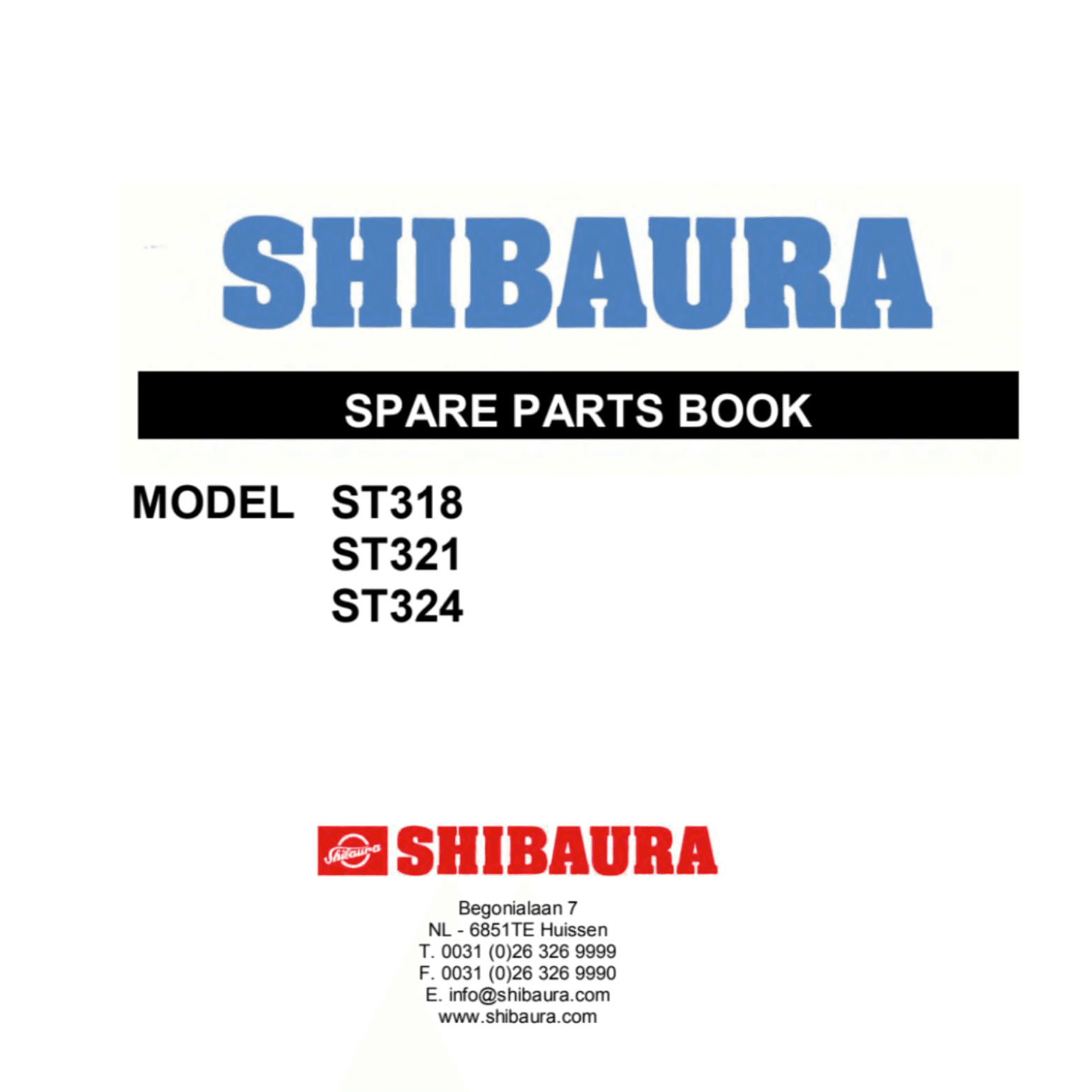 Shibaura Onderdelenlijst ST318 | ST321 | ST324 | Engels