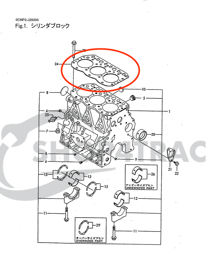Gasket set Yanmar F17 - F175 | FX16 - FX175D | F5 - F7 | 3TN75U