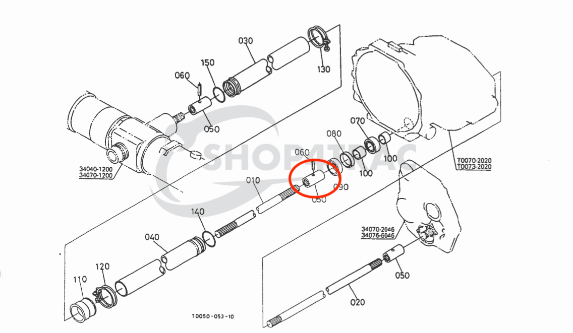 Kubota GL | GT | L1 | B1700 - B2410 Koppelstuk 4x4 as 4wd tussenstuk cardan - 4