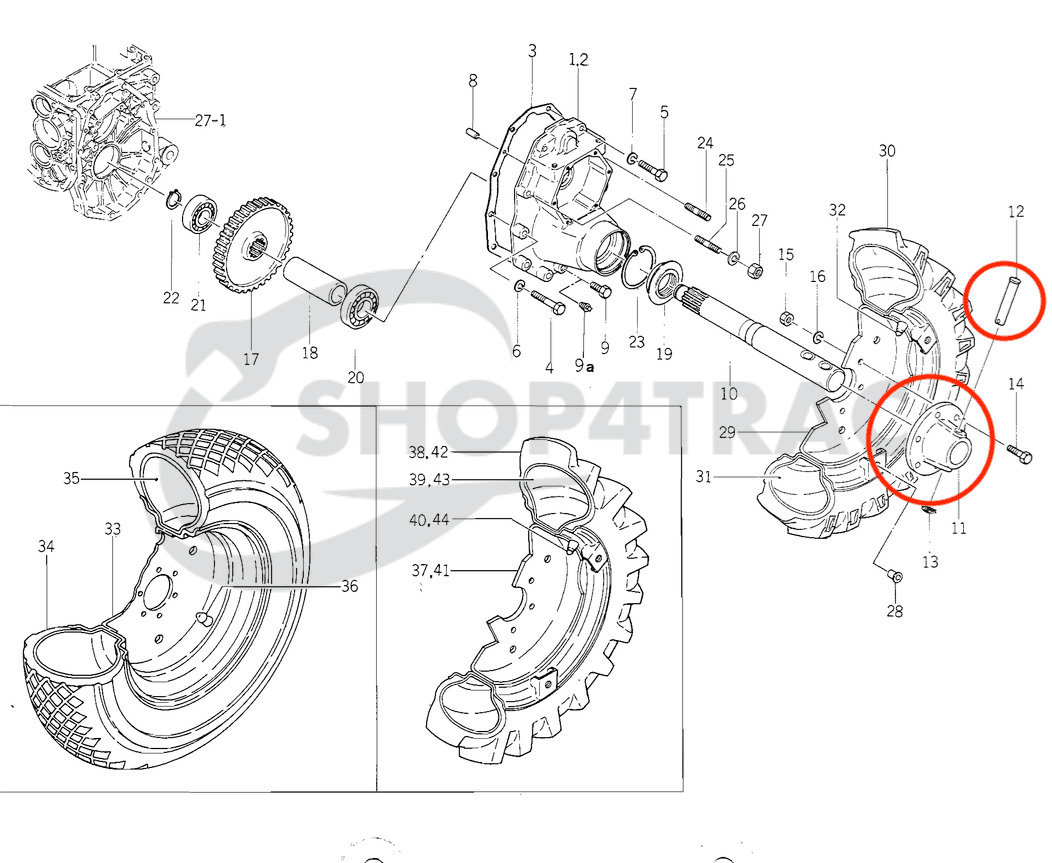 Steekas velg – Wielnaaf Iseki TX1000 - TX1510 Oude serie | Bolens G152 - G154 - 3