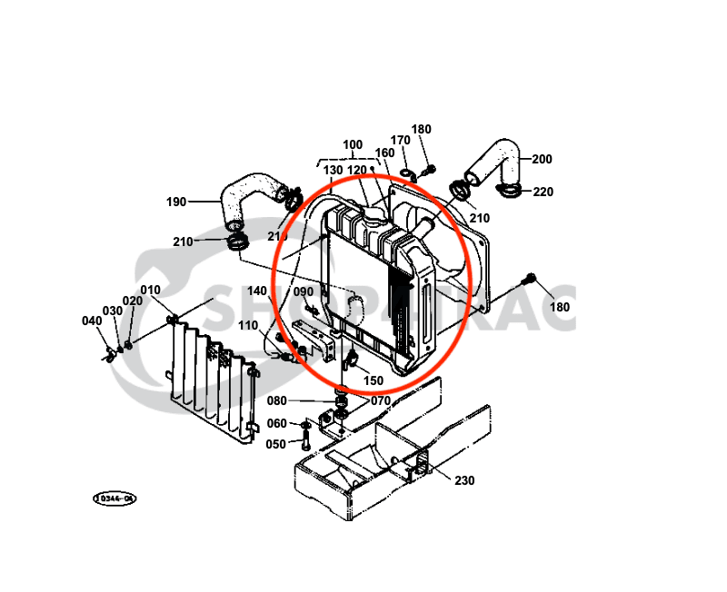 Radiateur Kubota B5100 | B5001 | B10 | Zen-noh ZB5001 - 2