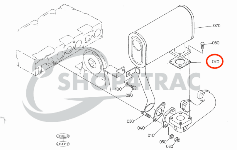 Uitlaatspruitstukpakking Kubota GL | GT | D1402 - D1803 | V2003 - V2403 - 2