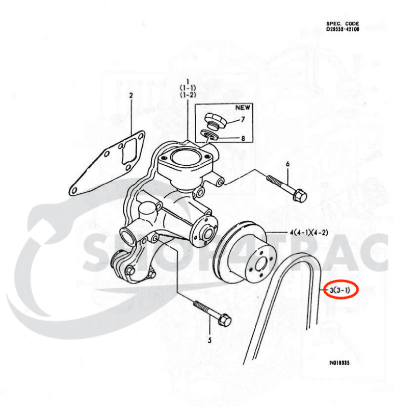 V-snaar Yanmar F215 - FX305 | YM1600 - YM3810 - 3