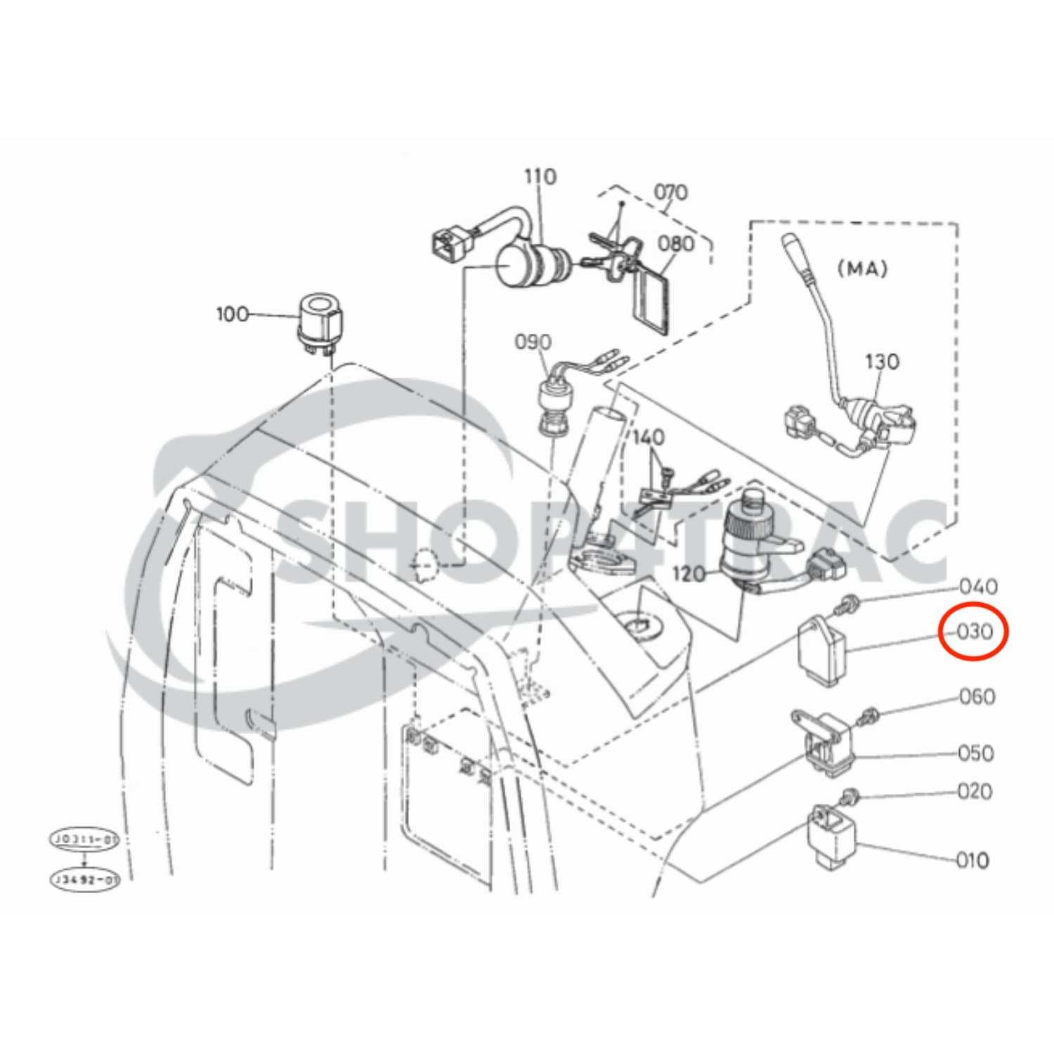Gloeirelais | start timer | Stop timer Kubota GL19 - GL338  L - BX | RTV | Relais timer - 3