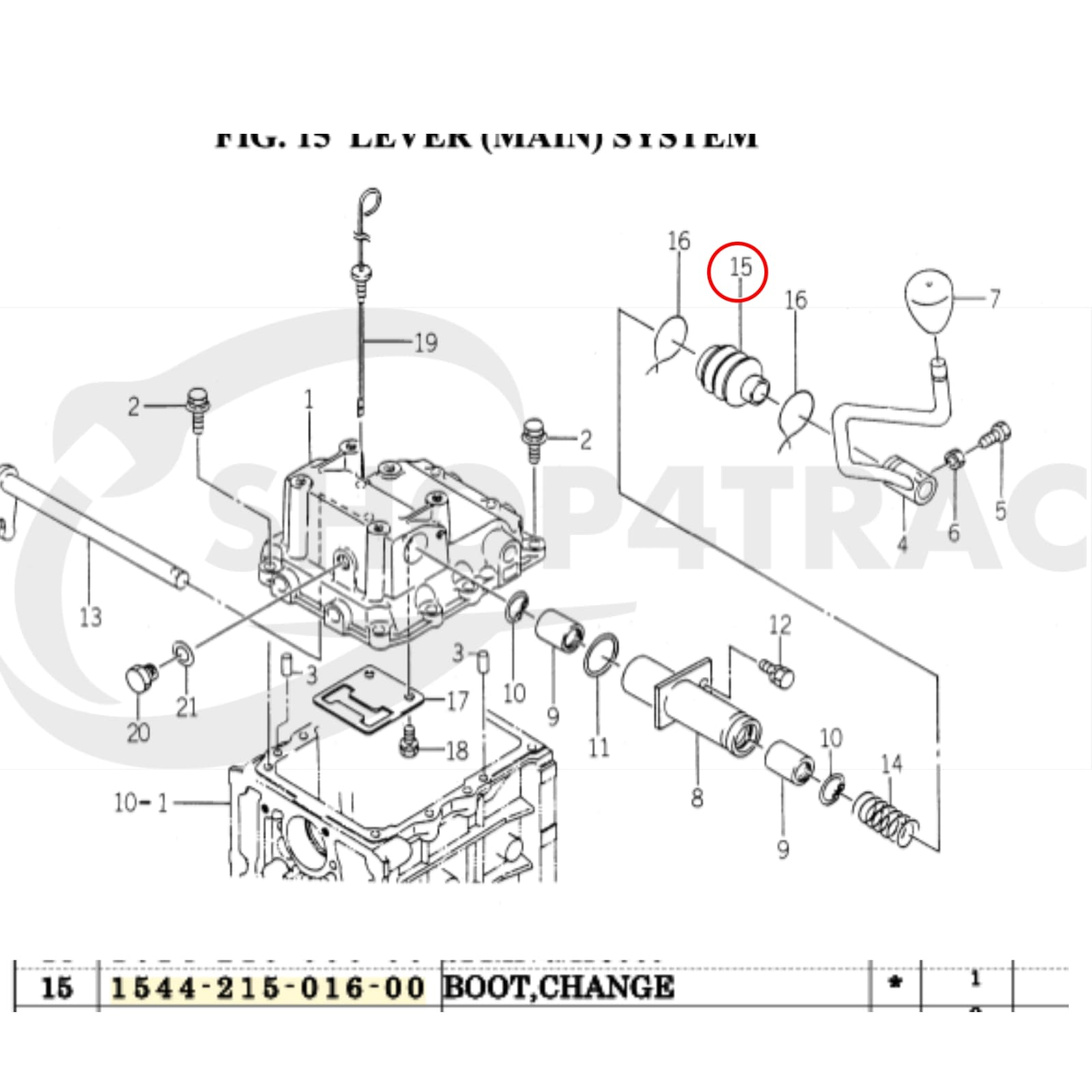 Stofhoes versnellingspook Iseki TM316 - TM3200 | TU serie | TU120 - TU257 - 3
