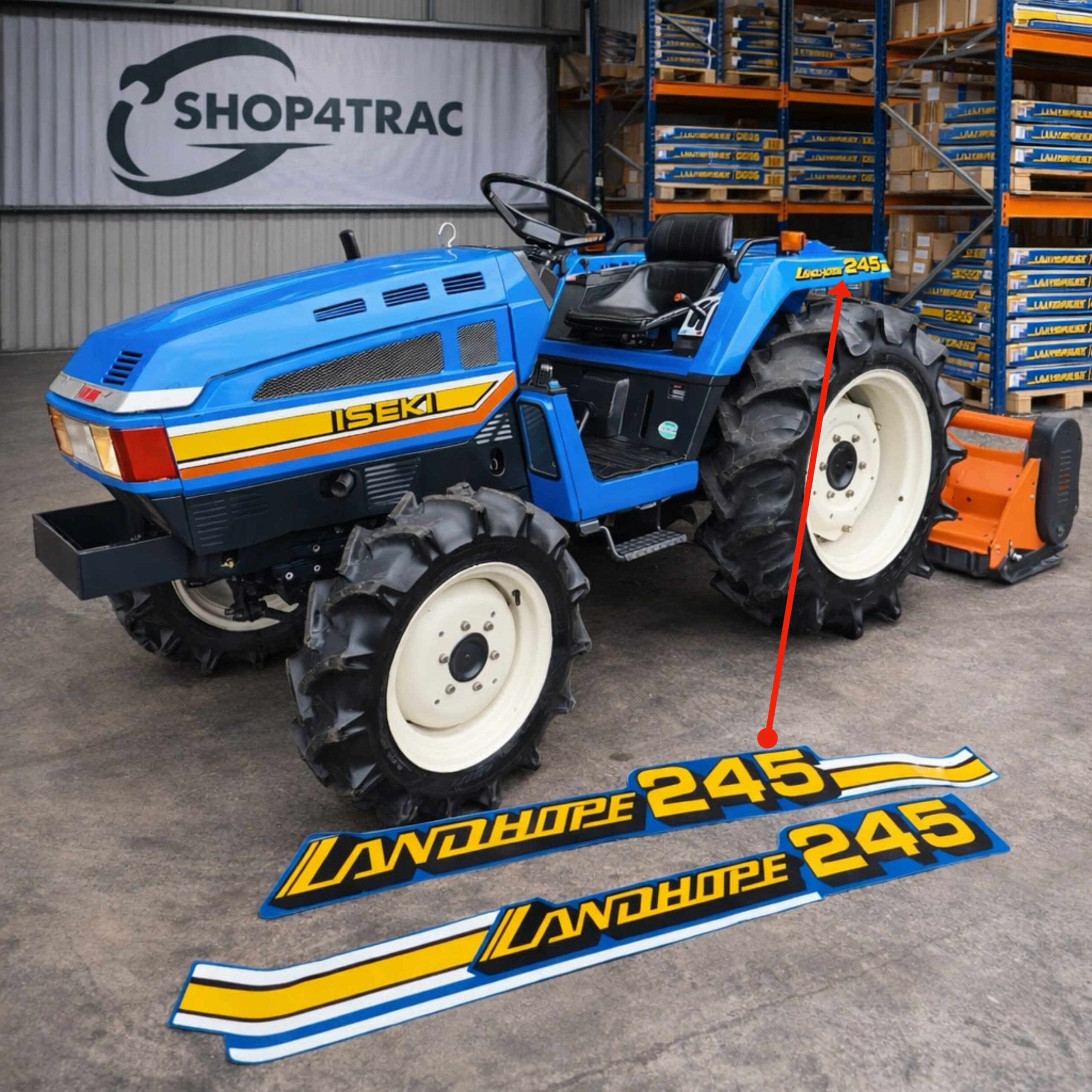 Stickers Iseki TU245 | achterzijde model 1 - 2