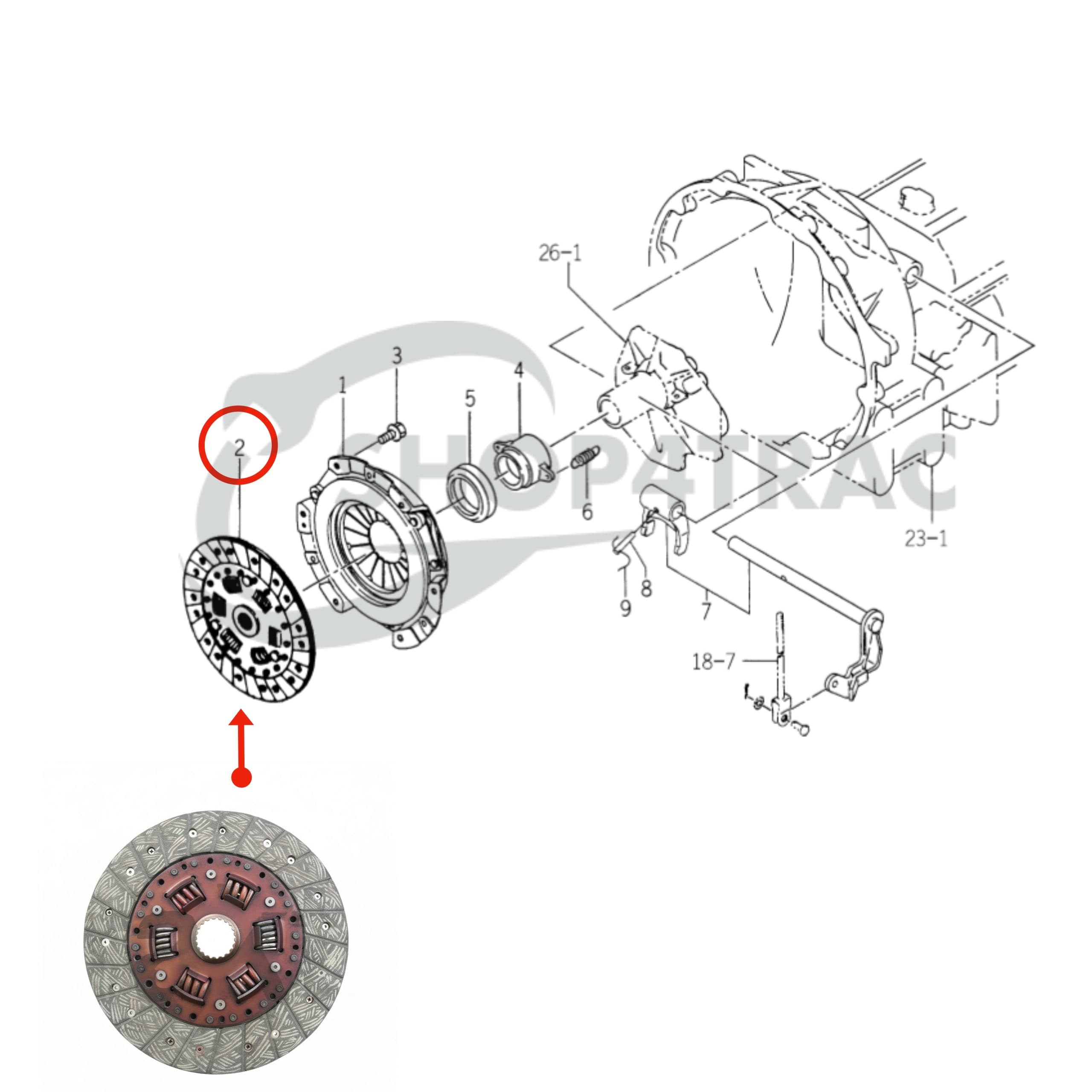 Koppelingsplaat Iseki TG5330 - TG5390 | SF300 - SF333 - 2