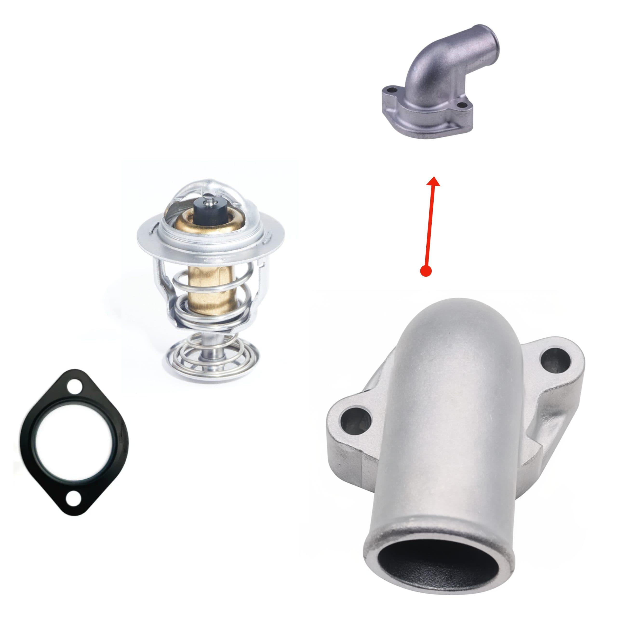 Thermostat housing | water flange Kubota KX91-3 - KX91-S3S2 | L39 - L45 | R410 - R520