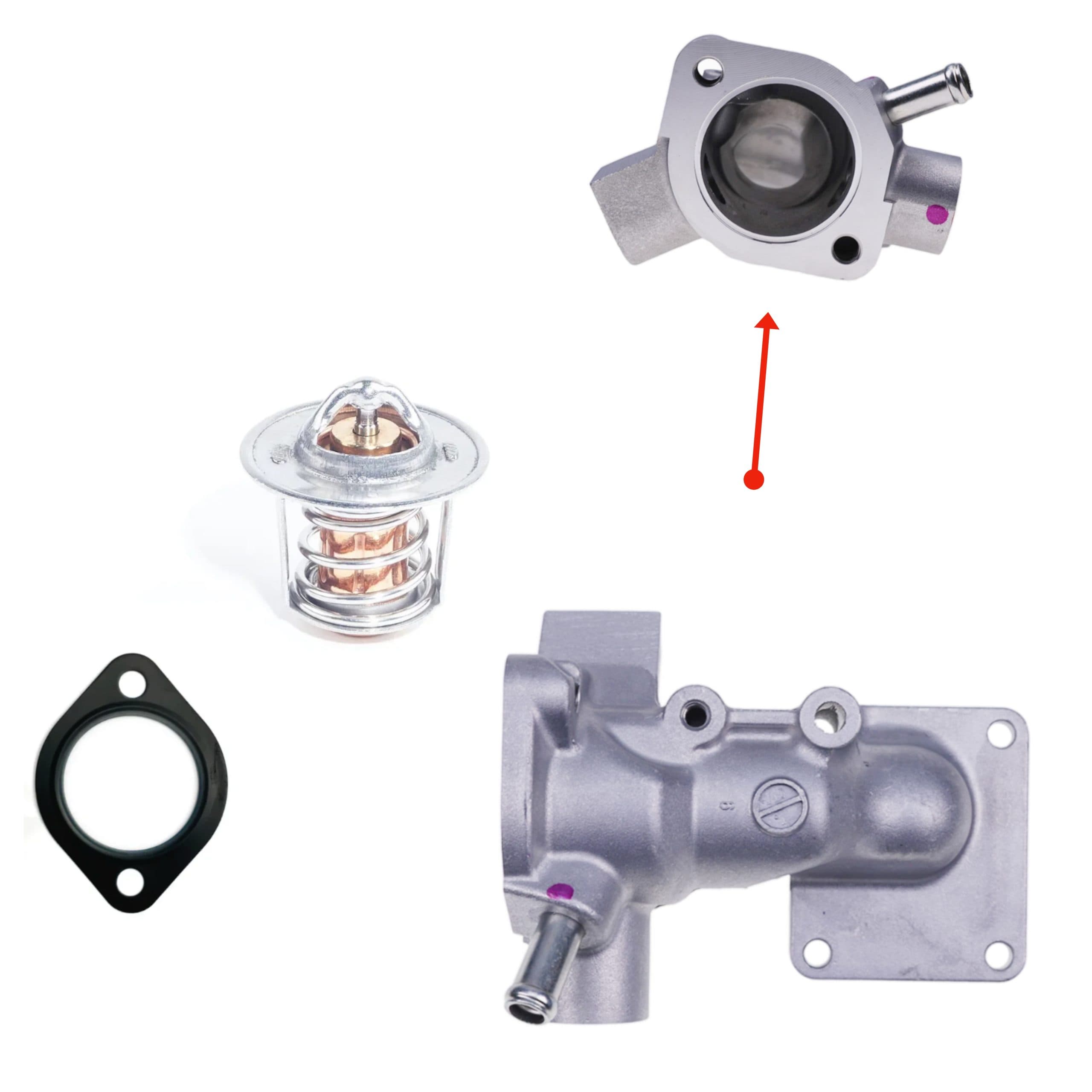 Thermostat housing + Thermostat Kubota D905 - V1505