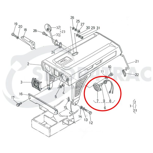 Headlight Kubota B series: B5000, B5001, B6000, B6001, B7000, B7001 - Image 2