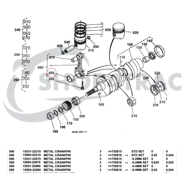 Connecting rod bearing / bearing shells Kubota D750 | D850 | V1200 | Z500 - Image 2